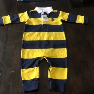Ralph Lauren 9 month long sleeve collared onesie
